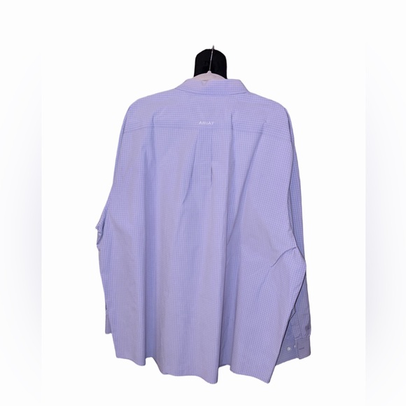 🆕💜 Ariat Pro Series Mens Purple Check Western Button Down Shirt Rodeo Ranch - Picture 2 of 15